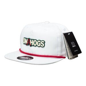 Arkansas Razorbacks OMAHOGS 3D Classic Rope Hat- White/ Red